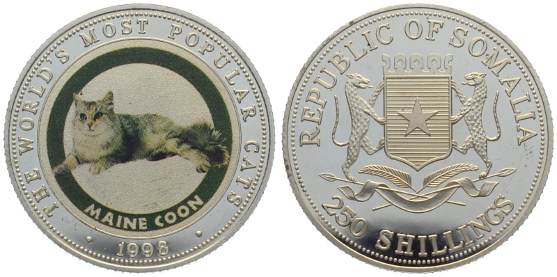 Somalia 250 Schilling 1998 - Maine Coon